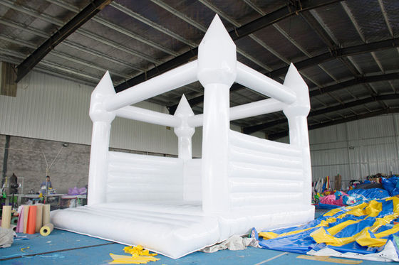 14 Feet White Bounce House For Wedding Party 4 Line Sewed