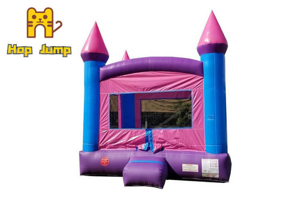 0.4mm-0.55mm PVC Pink And Purple Bounce House Inflatable Jumping Castle