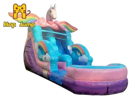 0.55mm PVC Unicorn Inflatable Pool With Slide Waterproof Anti UV