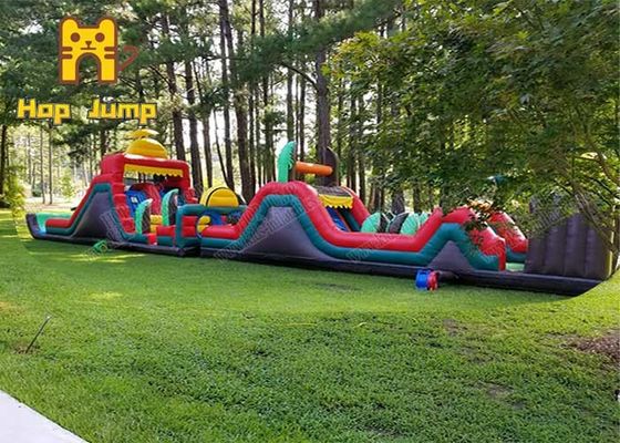 Large 40 Ft Obstacle Course Inflatable Parkour Course OEM ODM