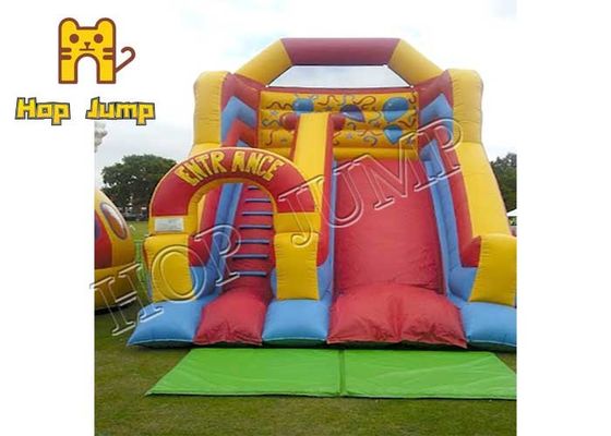 18ft Wet Dry Bounce House With Slide Quadruple Stitching Red Green