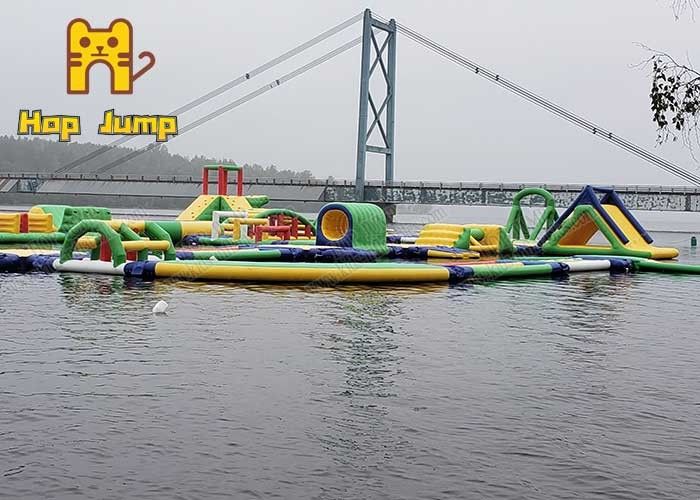 0.9mm PVC Inflatable Water Park Floating Water Slide For Lake