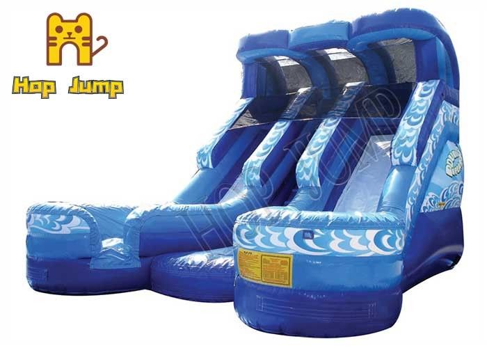 0.55mm PVC Inflatable Double Slip And Slide With Pool Water Pit