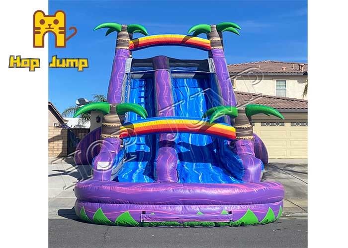 Theme Park Kids Inflatables Tropical Palm Tree Inflatable Water Slide