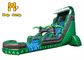 Green Tropical PVC Inflatable Water Slides For Summer Cool Playing
