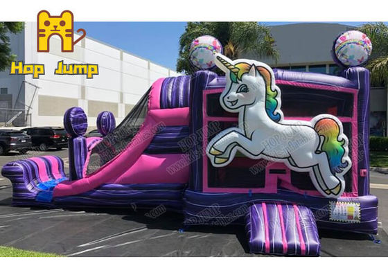 Commercial Unicorn Kids Inflatable Bouncer Combo Bouncy Castle Inflatable Combo Slide Bouncing Castle