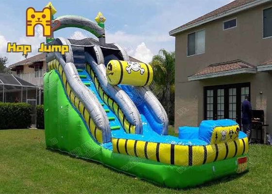 Kids Backyard PVC Inflatable Water Slide 3x7m 4 Line Stitched Sewing