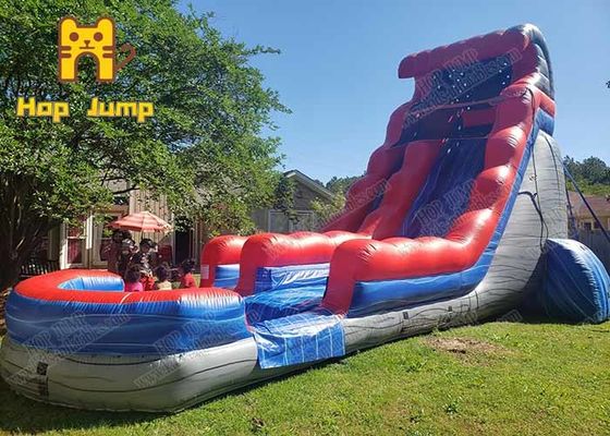Tropical Marble Dual Lane Inflatable Water Slide &amp; Slip N Slide Combo With Blower