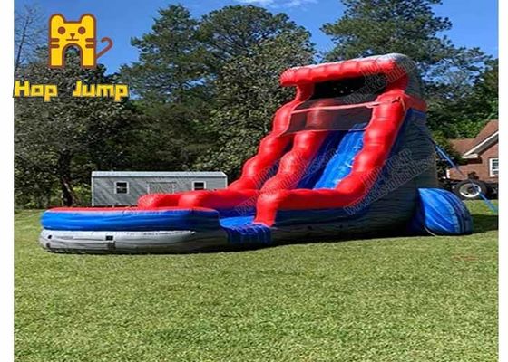 12 Meters PVC Tarpaulin Inflatable Water Slide With Pool ISO9001