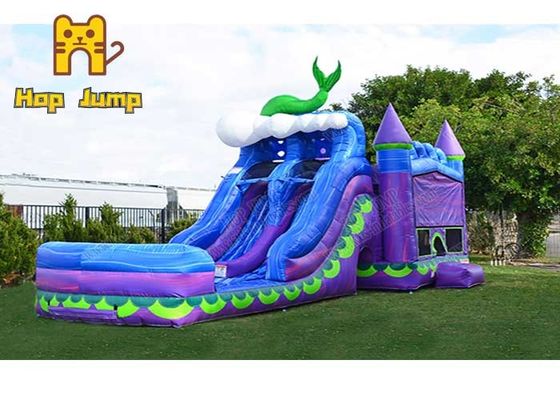 PVC Coated Vinyl Big Water Slide Bounce House Waterproof Anti UV