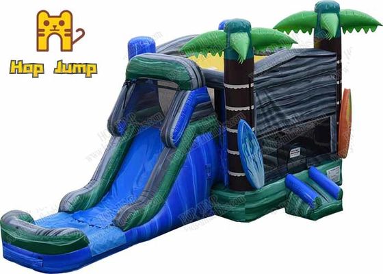 Summer Tropical Inflatable Bouncer Combo Palm Tree Amusement Park