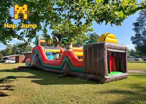 0.4-0.55mm PVC Inflatable Obstacle Course Trampoline Commercial Grade