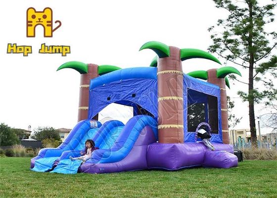 Palm Tree Blue Color Kids Inflatable Jumping House 13*13ft