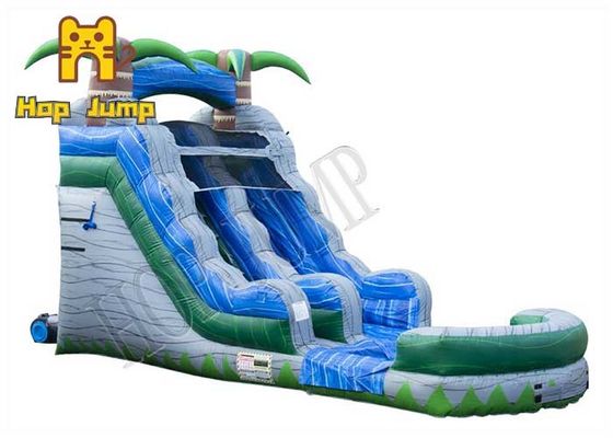 Commercial Grade Tropical Inflatable Marble Water Slide Cool Summer Playing 9*4m