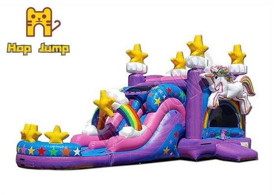 PVC Blow Up Inflatable Bouncer Combo Flame Retardant For Railway