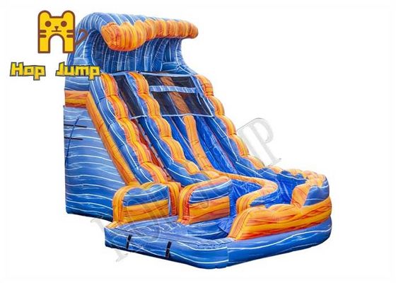 Marble PVC Double Lane Water Slide Inflatable For Commercial Rental