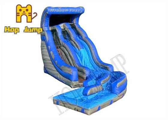 Marble Blue Pvc Inflatable Water Slide Water Park Game With Air Blower
