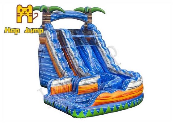 Palm Tree Inflatable Water Slide PVC Tarpaulin Wet Dry Fireproof