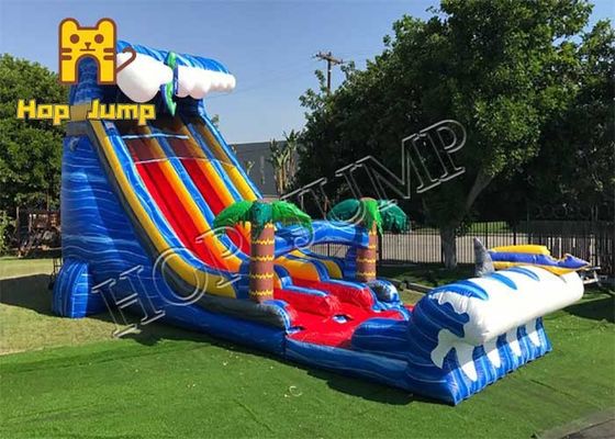 Marble Plato PVC Palm Tree Inflatable Water Slide Commercial 3x9m