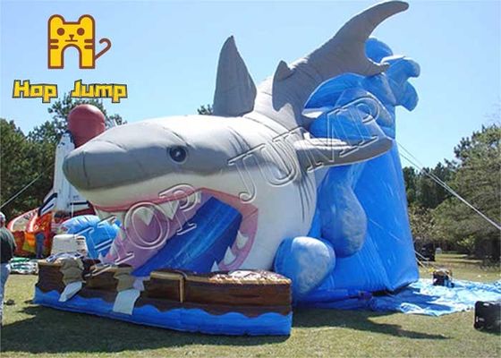 0.55mm Thick PVC Shark Inflatable Water Slide Bounce Combo Kids Inflatables