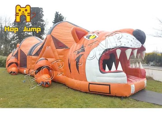 Outdoor Kids Inflatables Cute Tiger Fun City Playground Inflatable Bounce Combo