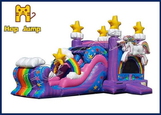 Kids Inflatable Marbled PVC Inflatable Bounce Combo Slide Bouncy Castle