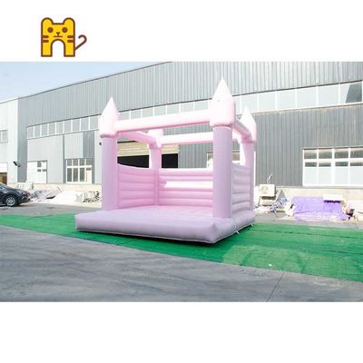 Commercial Pink Wedding Inflatable Jumping Castle 0.55mm 13ft 14ft 15ft 16ft