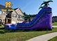 Waterproof Purple 18ft 16Ft Water Slide With Pool Flame Retardant