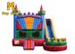 Coloful Marble Castle Inflatable Bouncer Combo With Water Slides