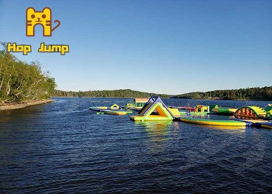 Sea Lake Inflatable Water Park Equipment Giant Water Obstacle Course