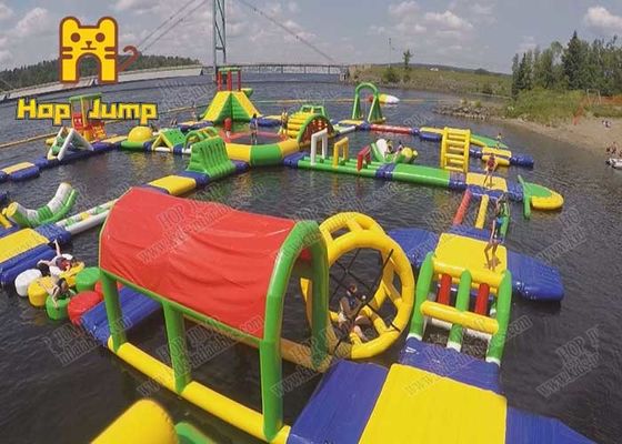 Sea Lake Inflatable Water Park Equipment Giant Water Obstacle Course