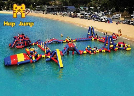 Sea Lake Inflatable Water Park Equipment Giant Water Obstacle Course