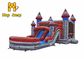 Coloful Marble Castle Inflatable Bouncer Combo With Water Slides