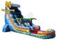 Marble PVC Inflatable Water Slide Tropical Palm Tree Water Slide