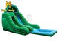 Children Green Color Pvc Inflatable Water Slide With Pool