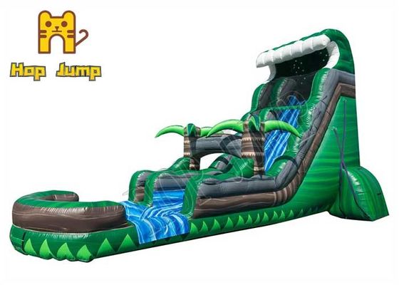 Tropical Summer Inflatable Water Slides 0.4mm - 0.55mm With Pool