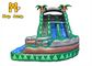 Tropical Summer Inflatable Water Slides 0.4mm - 0.55mm With Pool