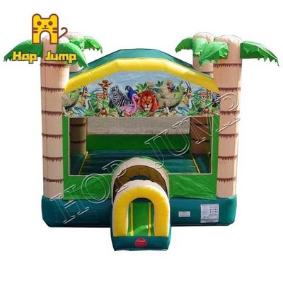 UV Protective Palm Tree Inflatable Bounce House Unisex Fire Retardant