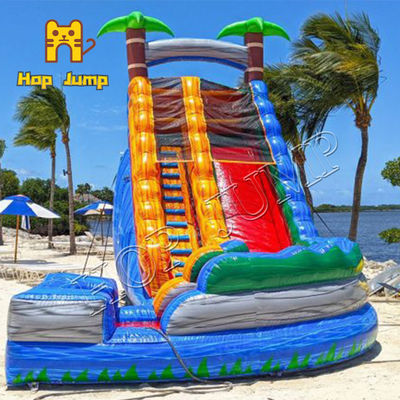 22ft Marble Tropical Water Slide Commercial Inflatable Slide With Pool For Teenagers