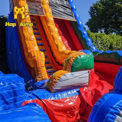 22ft Marble Tropical Water Slide Commercial Inflatable Slide With Pool For Teenagers