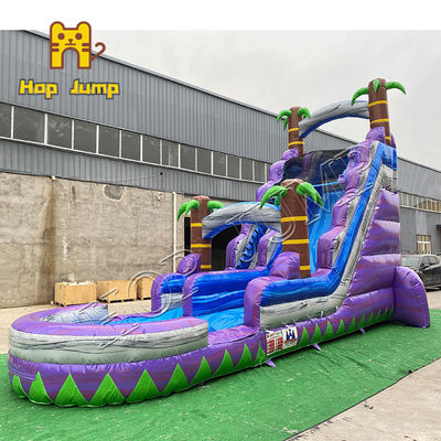 quality PLATO 16ft Inflatable Water Slide house Bouncer With Pool Marble Slide Backyard factory
