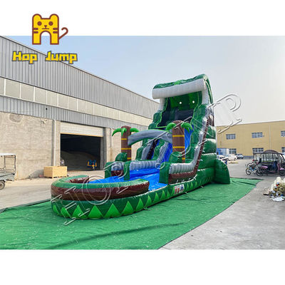 quality Commercial Inflatable Water Slide Bounce House Blue Marble Tropical 22ft Slide factory