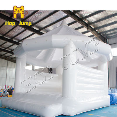 Quality 0.55mm PVC Gazebo Bouncer White Wedding Inflatable Bouncer Castle 14ft factory